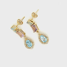 Load and play video in Gallery viewer, Laya Earrings in Amethyst and Blue Topaz
