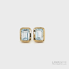 Load and play video in Gallery viewer, Octagon Earrings in Blue Topaz
