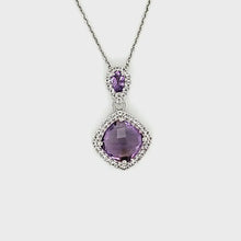 Load and play video in Gallery viewer, Cushion Cut Accent Pendant in Amethyst
