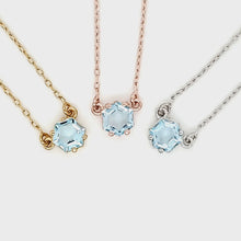 Load and play video in Gallery viewer, Hexagon Necklace in Blue Topaz

