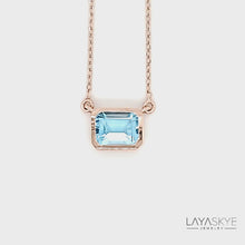 Load and play video in Gallery viewer, Octagon Necklace in Blue Topaz
