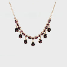 Load and play video in Gallery viewer, Station Necklace in Rhodolite
