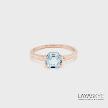 Load and play video in Gallery viewer, Hexagon Ring in Blue Topaz
