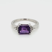 Load and play video in Gallery viewer, East West Accent Ring in Amethyst
