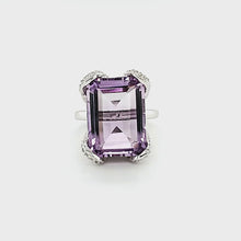 Load and play video in Gallery viewer, Portait Wrap Ring in Amethsyt and White Topaz
