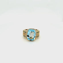 Load and play video in Gallery viewer, Statement Cushion Ring in Blue Topaz, Swiss Blue Topaz and White Topaz
