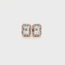 Load and play video in Gallery viewer, Octagonal Accent Earrings in Blue Topaz
