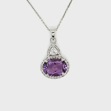 Load and play video in Gallery viewer, Oval Cut Pendant in Amethyst
