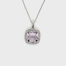 Load and play video in Gallery viewer, Cushion Cut Pendant in Pink Amethyst
