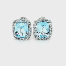 Load and play video in Gallery viewer, Portrait Studs in Blue Topaz
