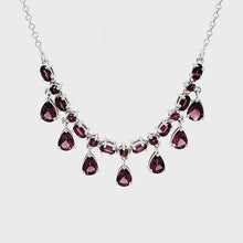 Load and play video in Gallery viewer, Station Necklace in Rhodolite

