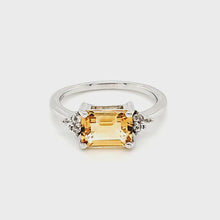 Load and play video in Gallery viewer, East West Accent Ring in Citrine
