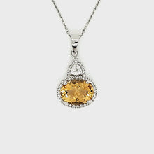 Load and play video in Gallery viewer, Oval Cut Pendant in Citrine
