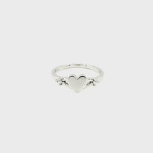 Load and play video in Gallery viewer, Heart Shape Signet Ring in White Topaz
