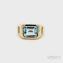 Load and play video in Gallery viewer, Octagon Statement Ring in Blue Topaz

