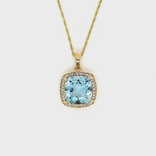 Load and play video in Gallery viewer, Cushion Cut Pendant in Blue Topaz
