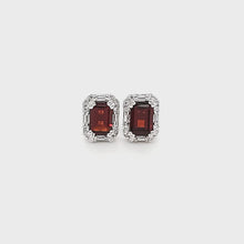Load and play video in Gallery viewer, Octagonal Accent Earrings in Garnet
