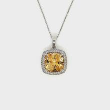 Load and play video in Gallery viewer, Cushion Cut Pendant in Citrine
